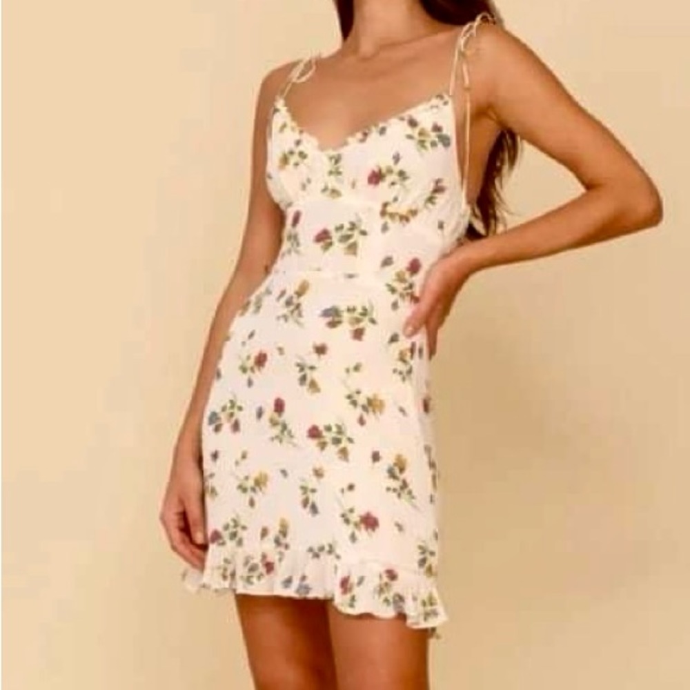 Reformation floral cream summer dress